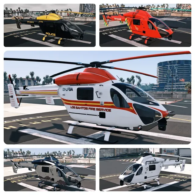 GX All-in-One Helicopter (Civ / Fire Service / Ambulance / PD / Prison Service) — FiveM police & EMS helicopter